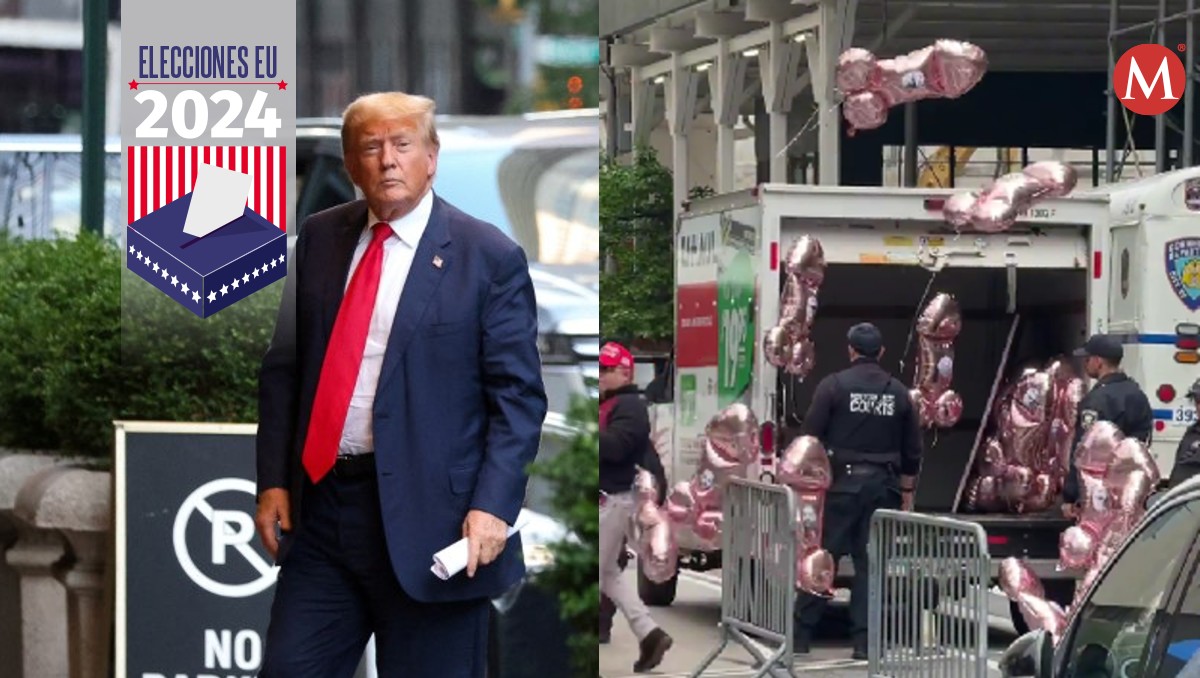 Los globos tenían los rostros de enemigos legales de Trump. | Especial