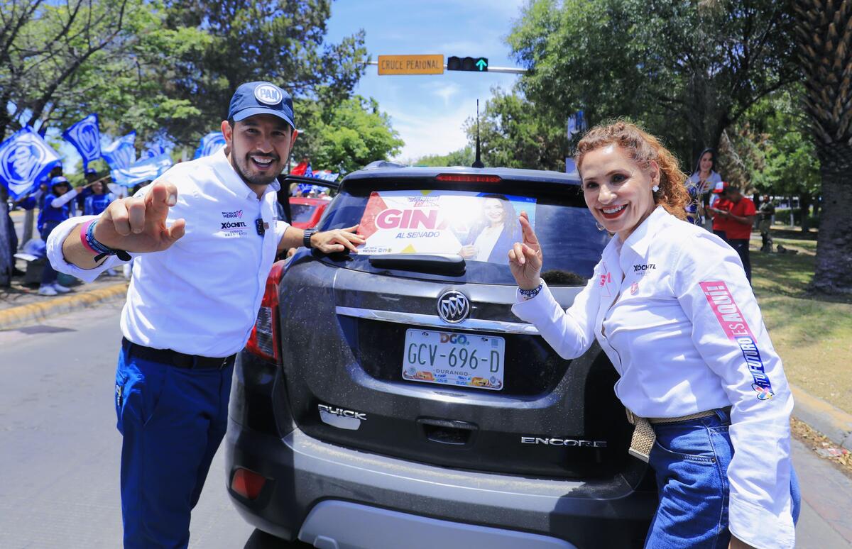 Gina Campuzano, candidata al Senado y Marco Cortés Mendoza, líder nacional del PAN. | Especial