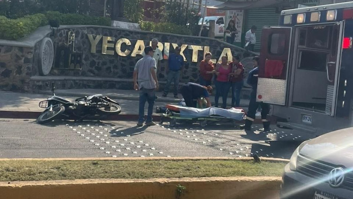 Motociclista trasladado al hospital tras ser herido en los Altos de Morelos | Especial