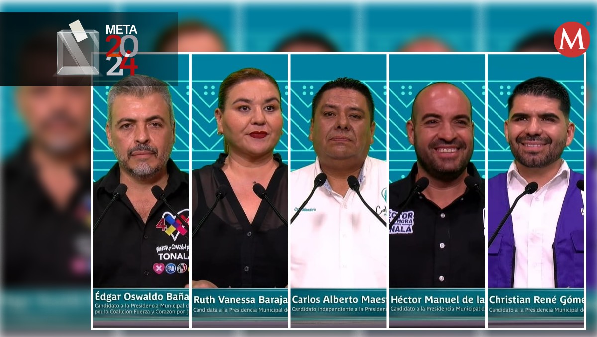 Cinco aspirantes a la presidencia municipal de Tonalá se presentaron al encuentro (Fotos: Especial | Diseño: Milenio)