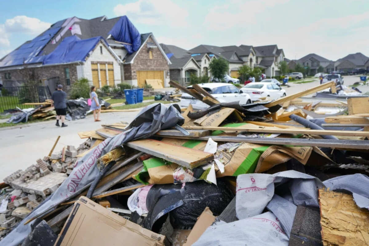 Los efectos de la tormenta en Cypress, Texas, el 19 de mayo de 2024. Foto: Brett Coomer/Houston Chronicle via AP