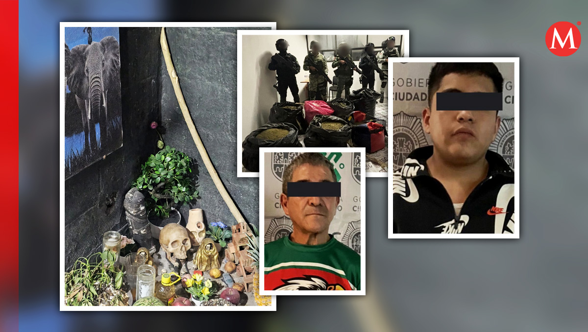 Un altar de santería fue descubierto durante el cateo (Diseño: Milenio)