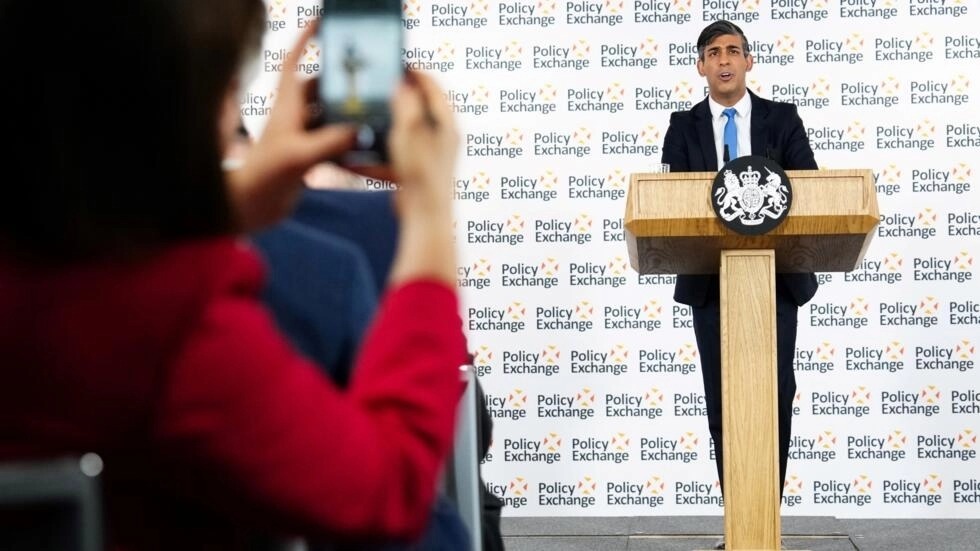 El primer ministro Rishi Sunak da un discurso sobre seguridad nacional el 13 de mayo de 2024 en Londres © Carl Court / Pool/AFP/