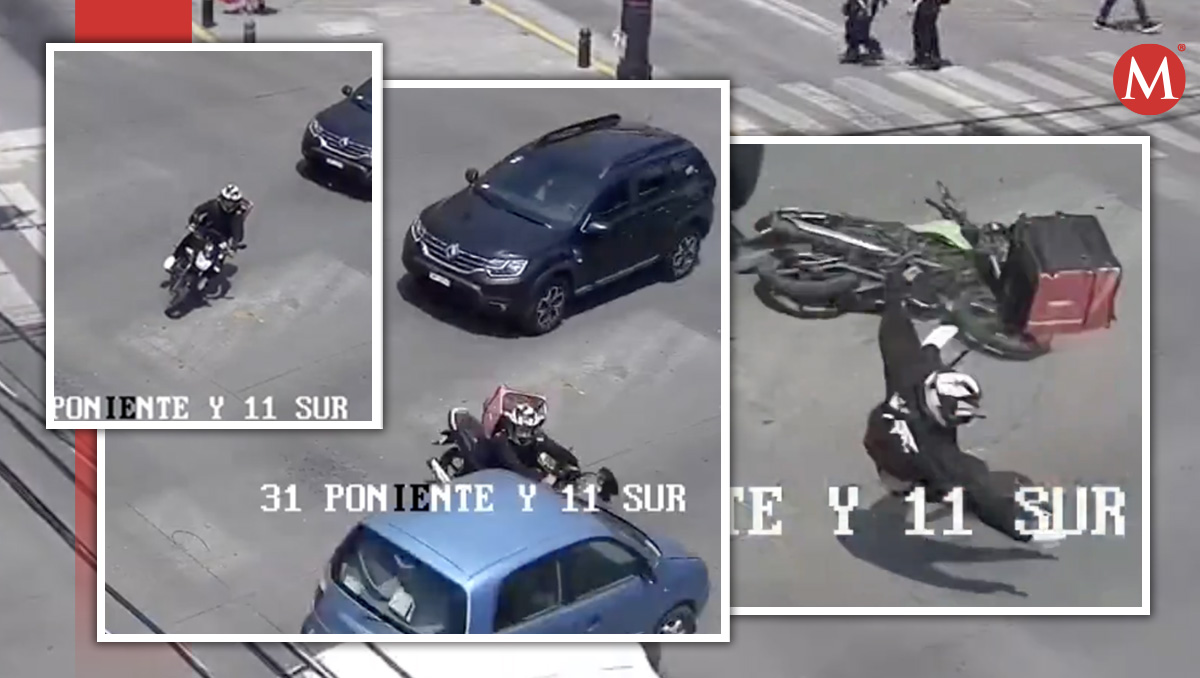 Motociclista ileso tras aparatoso accidente en Puebla | Especial