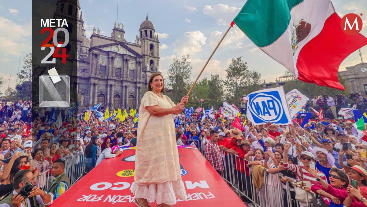 Xóchitl Gálvez en campaña en Toluca. Foto: (Especial)