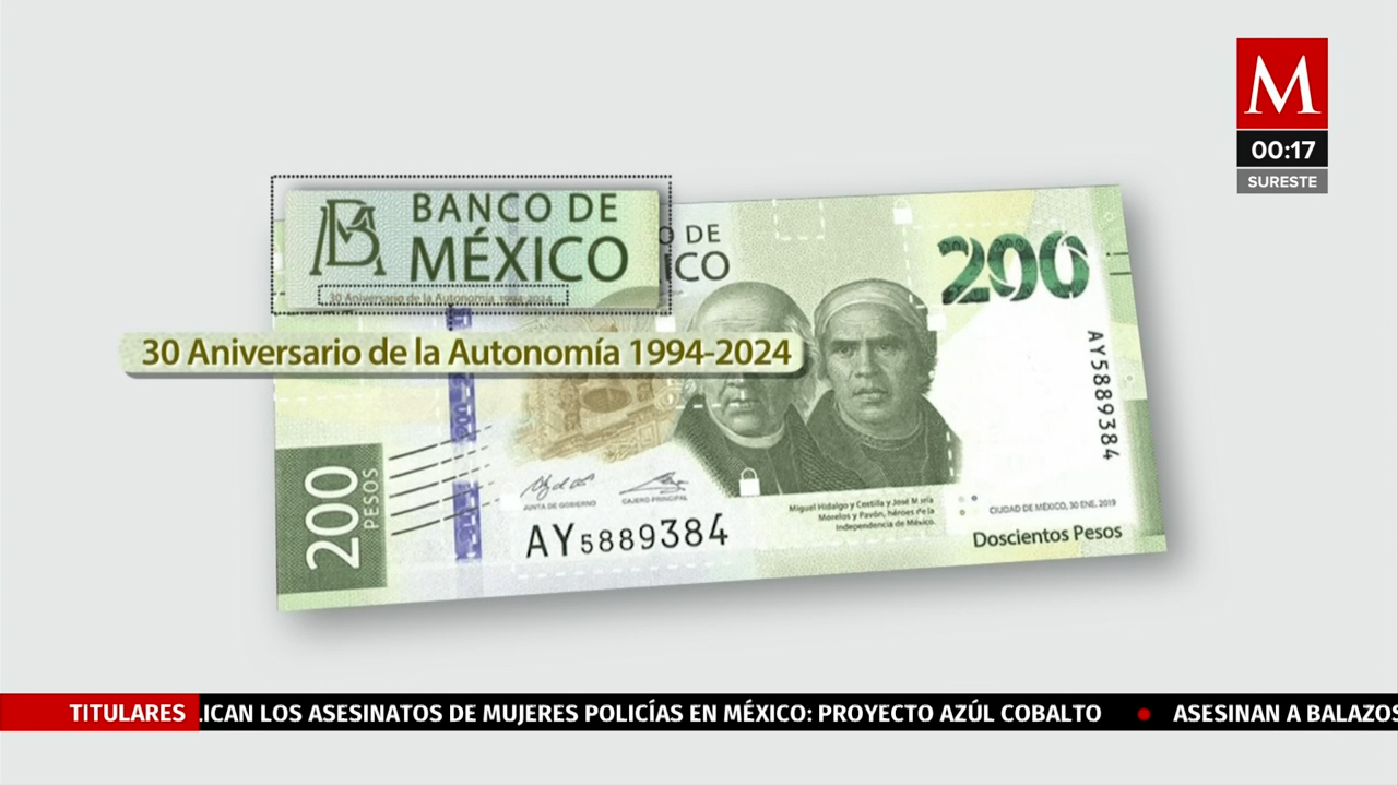 Revelan el nuevo billete de 200 pesos