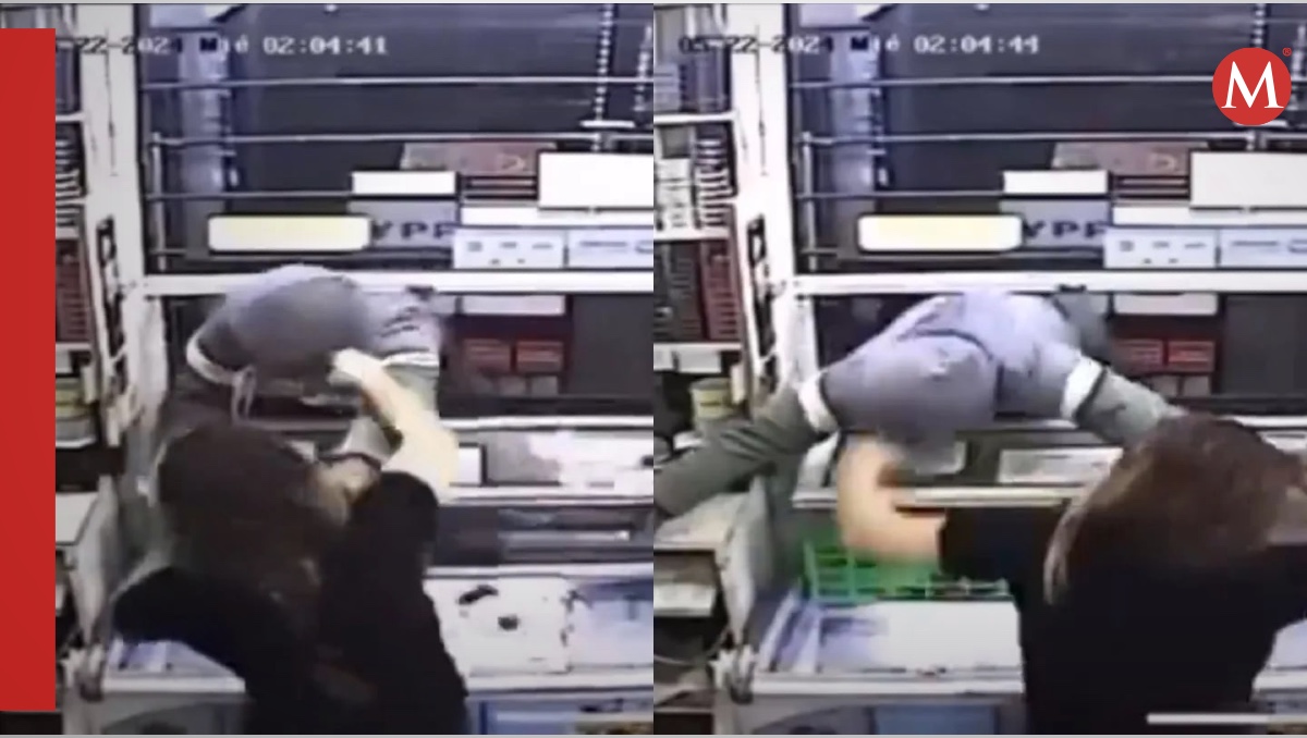 Hombre intenta robar una tienda pero mujer se defiende a golpes | ESPECIAL