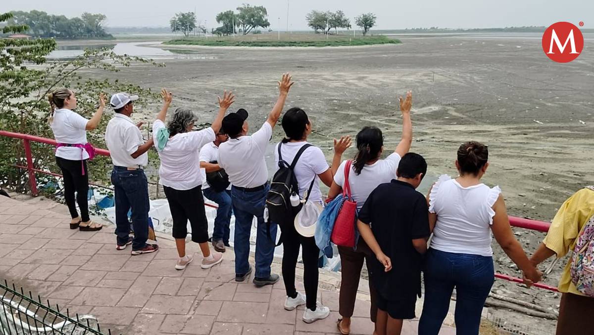 Hacen oración en laguna de Champayán en Altamira para que llueva. (Yazmín Sánchez)