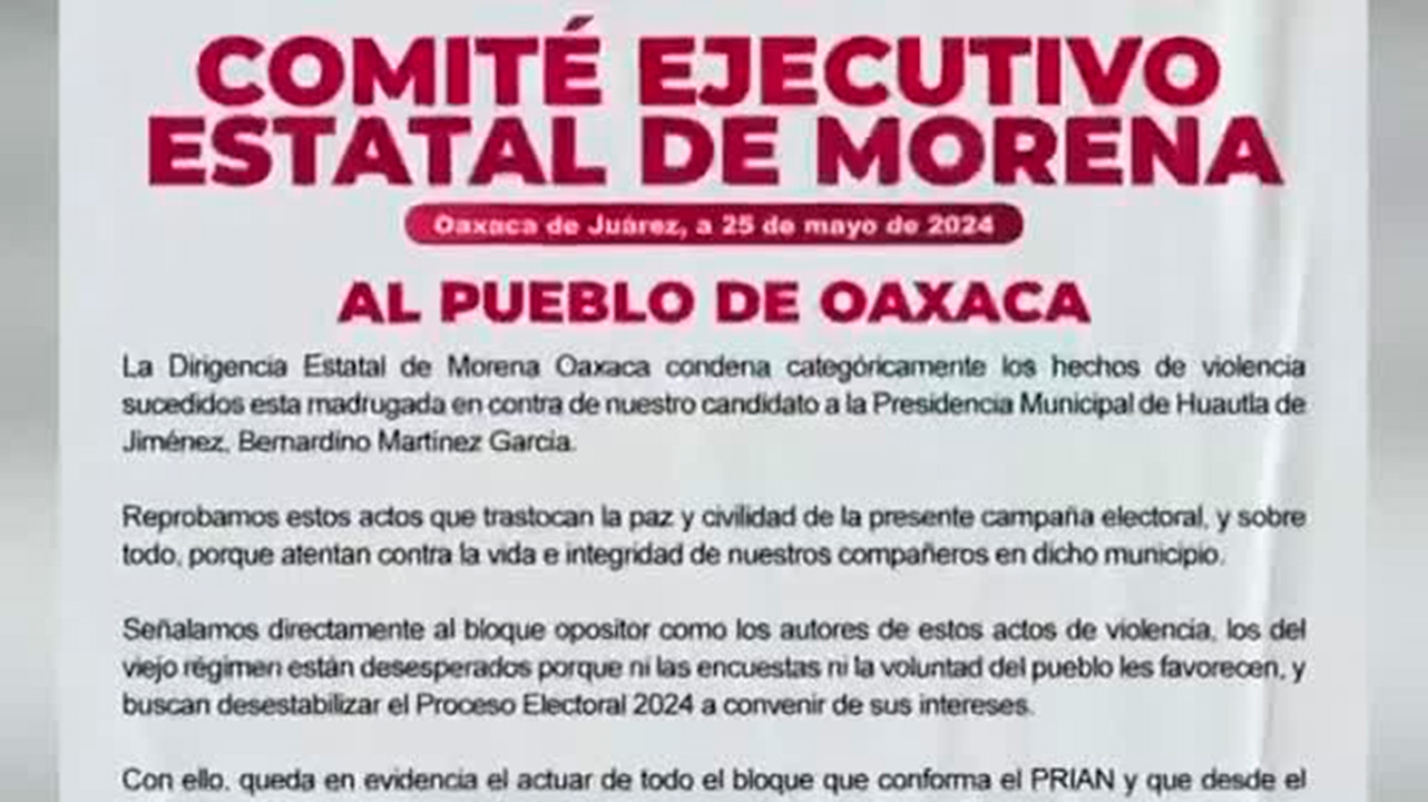Agreden a un candidato de Morena en Oaxaca