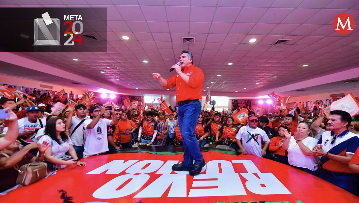 El dirigente nacional del PRI, Alejandro Moreno, durante su gira por Campeche. | Especial