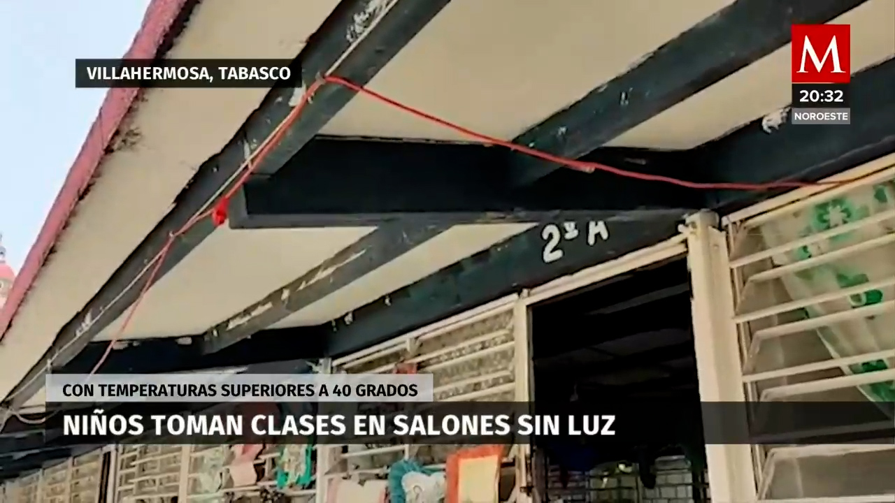 Estudiantes de primaria en Villahermosa, Tabasco, padecen sin electricidad en medio de ola de calor