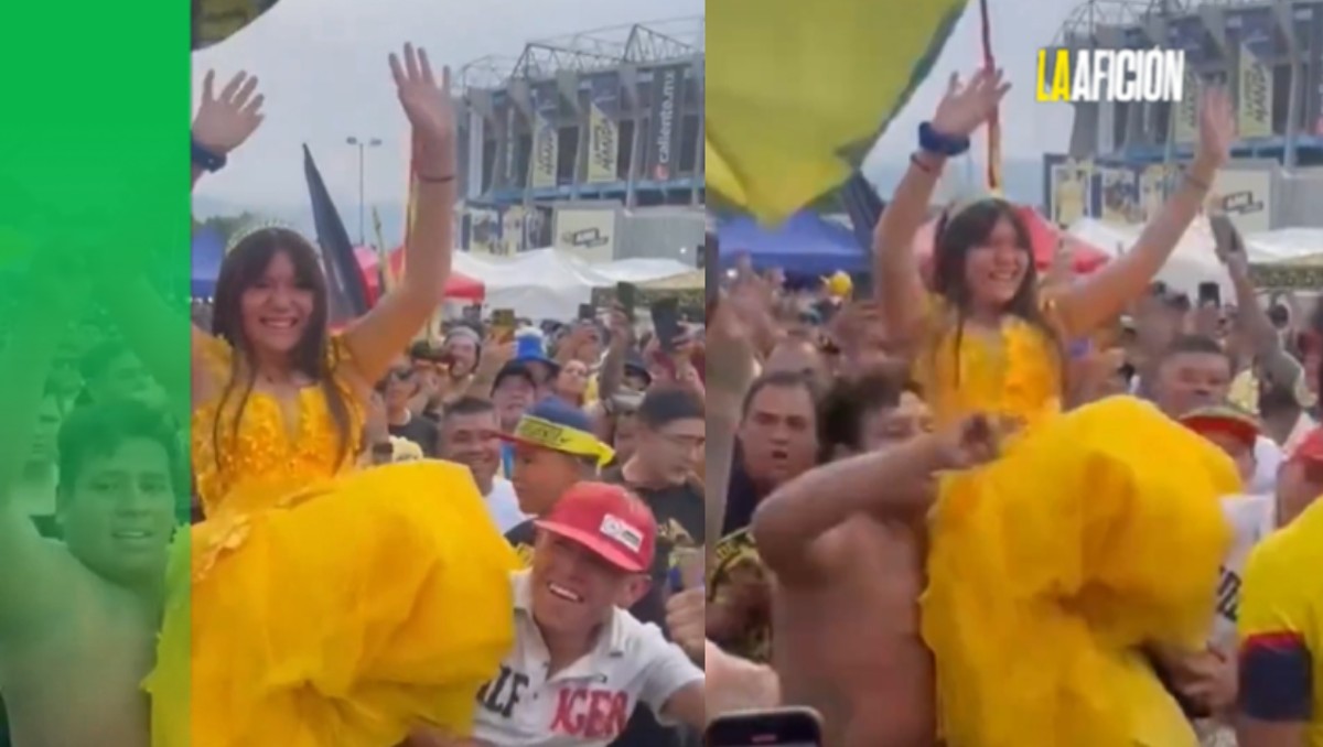 'Quinceañera' se roba el show previo a la final de la Liga MX entre América y Cruz Azul (Captura X@mediotiempo)