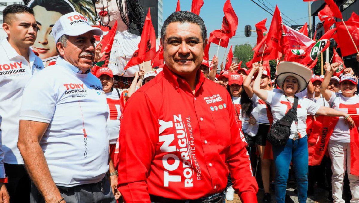 Tony Rodríguez en el cierre de campaña de Tlalnepantla. Foto: (Especial)