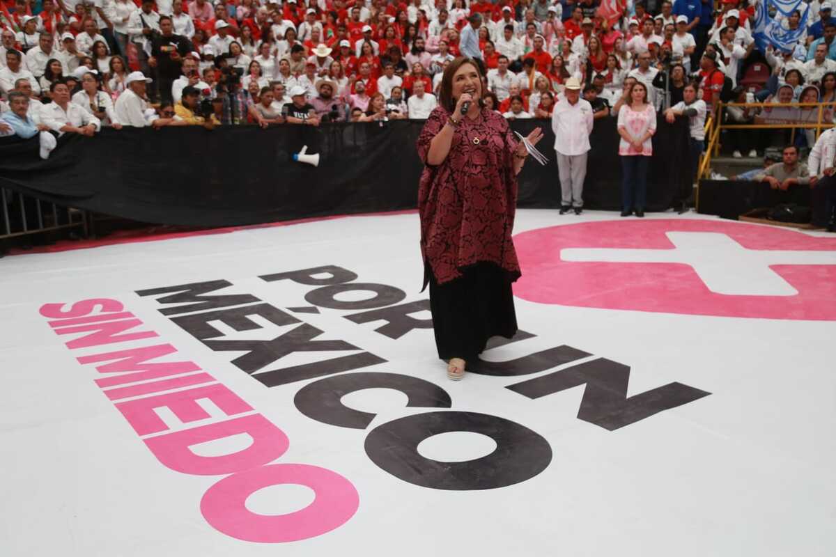 Candidata presidencial, Xóchitl Gálvez Ruiz durante su visita a Pachuca
