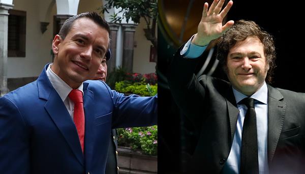 Presidente de Ecuador, Daniel Noboa y el presidente de Argentina, Javier Milei | Foto: EFE