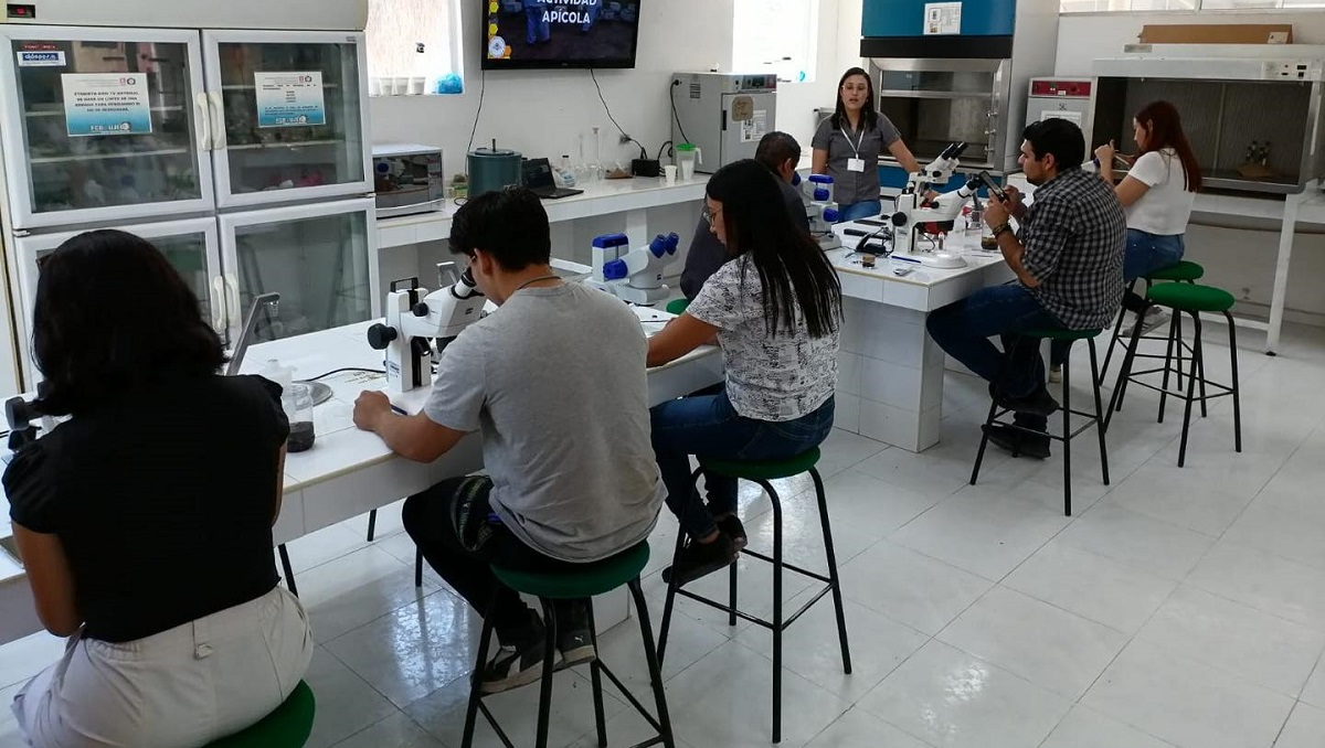 Curso de apicultura en la Facultad de Ciencias Biológicas de la UJED. (cortesía)