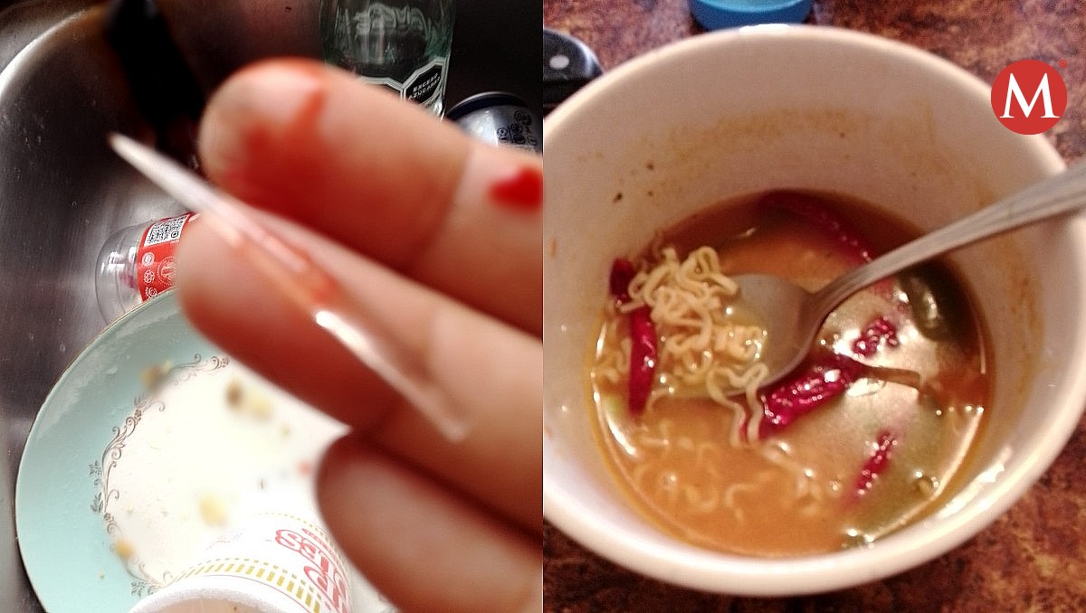 Mujer encuentra vidrio al comer sopa instantánea en Nuevo Laredo