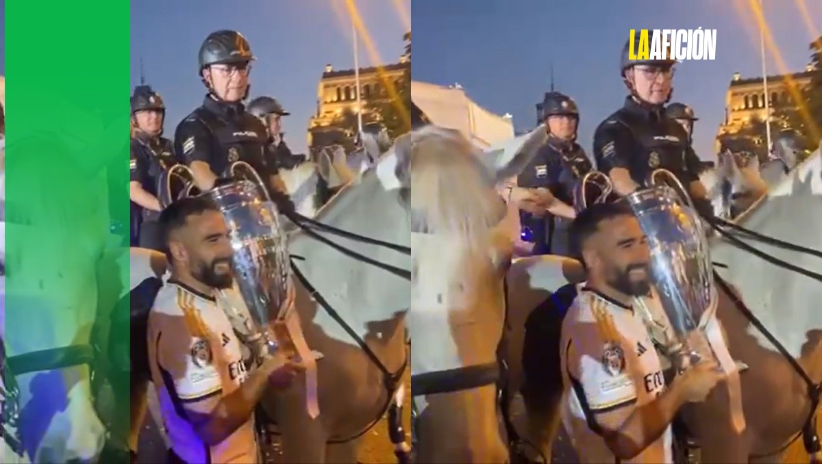 Dani Carvajal y su padre viven emotivo momento en festejos del Real Madrid (Captura)