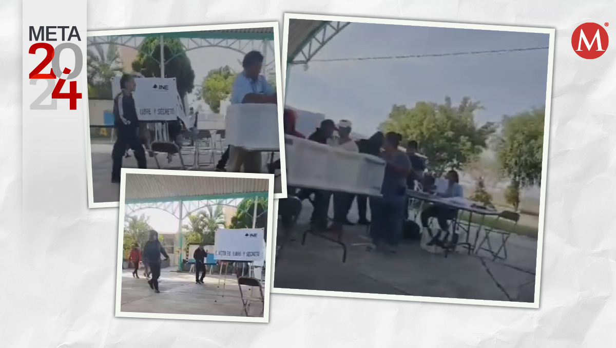 Hombres roban material electoral en casilla de Tlapanalá, Puebla | Especial