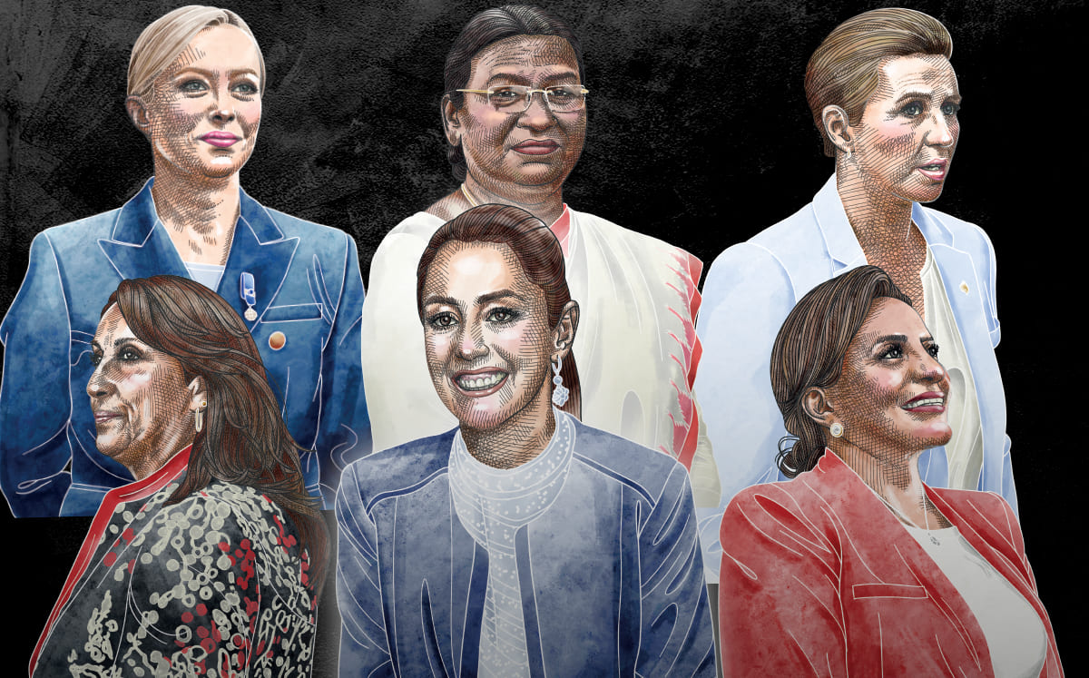Jefas de Gobierno y de Estado del mundo (Ilustración: Abraham Flores)