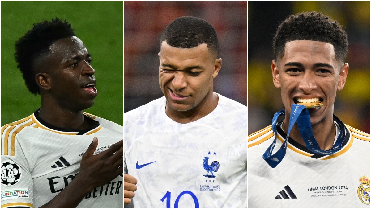 Vinicius, Mbappé y Bellingham, el tridente de miedo del Real Madrid (AFP)