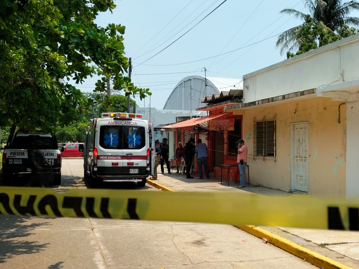 Escena del crimen en Coatzacoalcos, Veracruz.