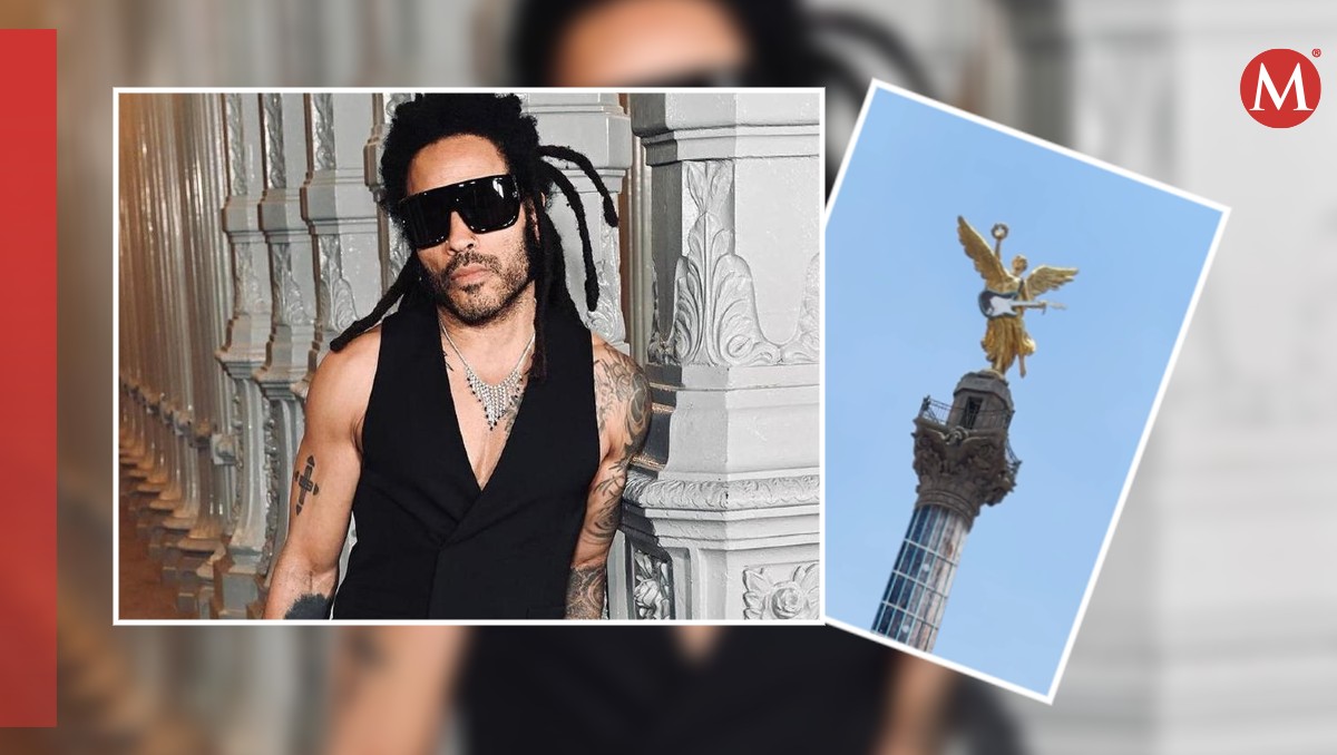 ¡Lenny Kravitz pinta de azul el Ángel de la Independencia!