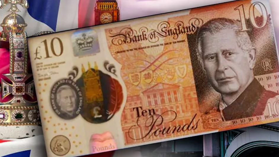 Billetes con la imagen del rey Carlos III entran circulación en el Reino Unido