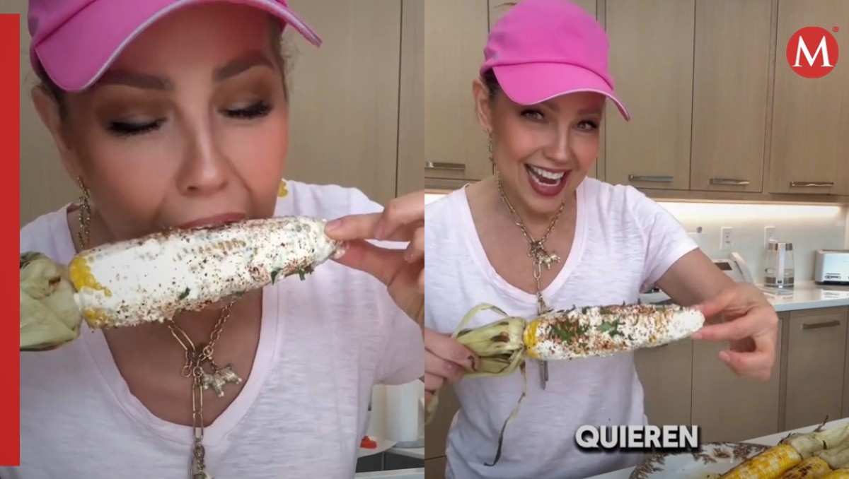 Thalía prepara elotes con cilantro | TikTok