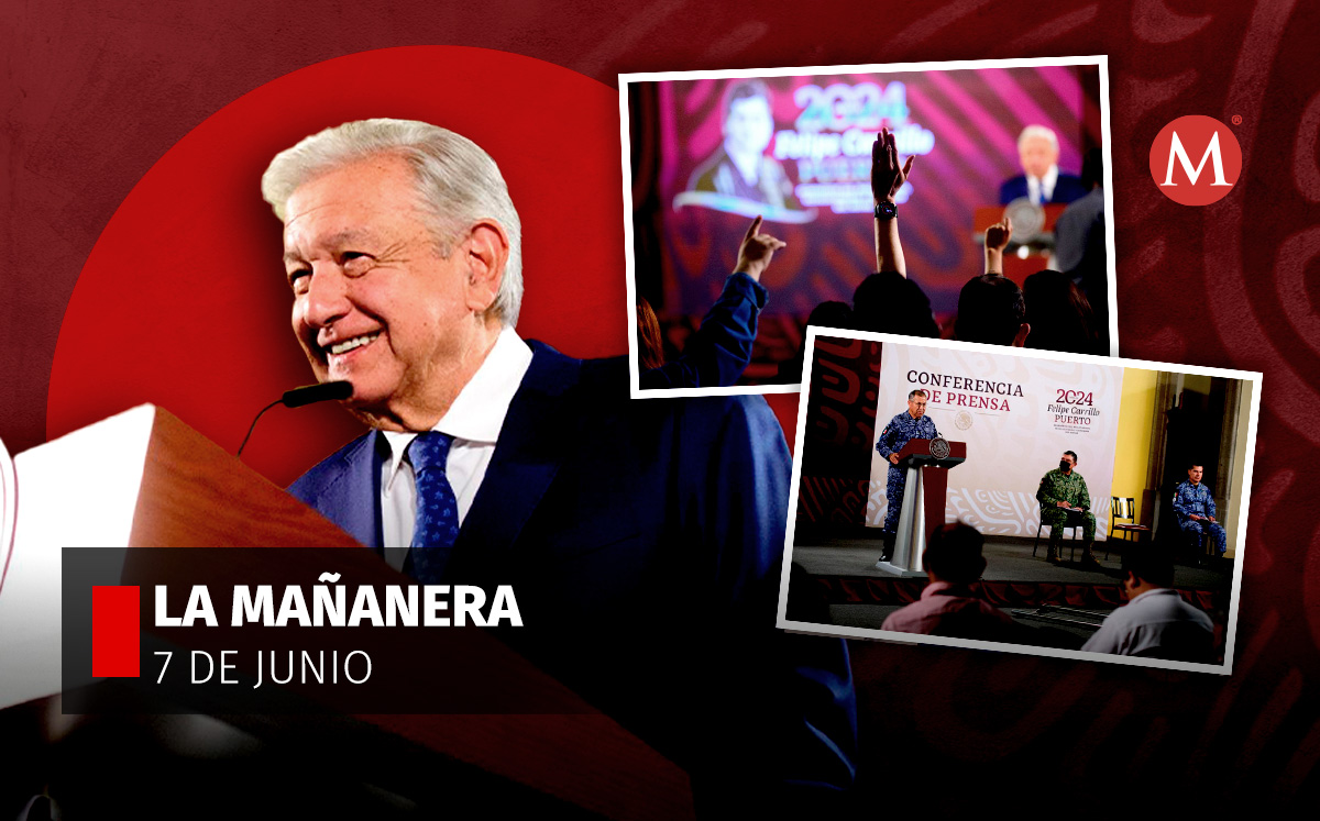 El presidente López Obrador en La Mañanera desde Palacio Nacional 7 de junio | Fotos: Especial