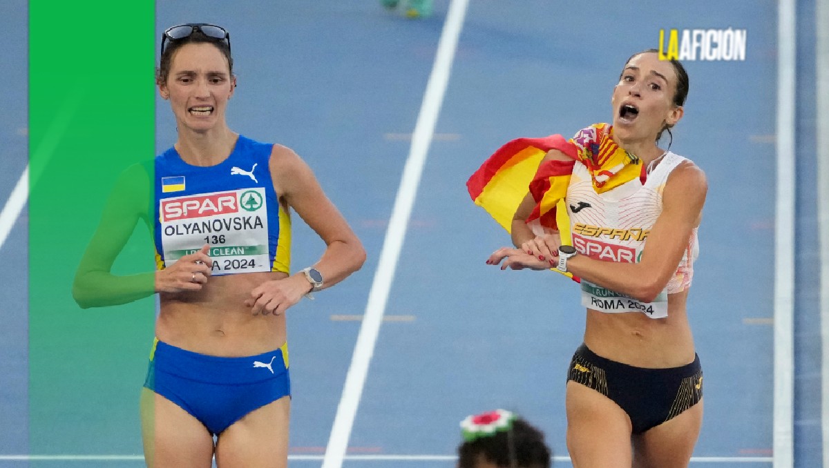Marchista celebra antes de tiempo y pierde el bronce al ser rebasada en el último momento (AP)
