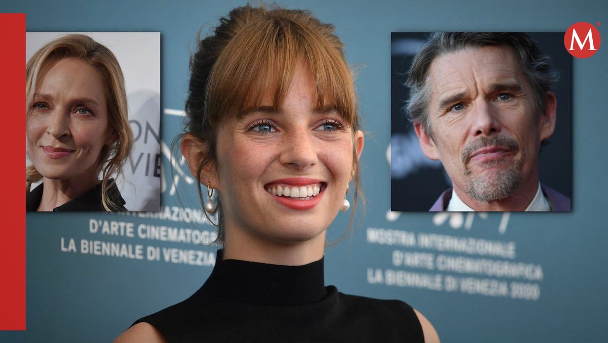 Maya Hawke, Uma Thurman y  Ethan Hawke