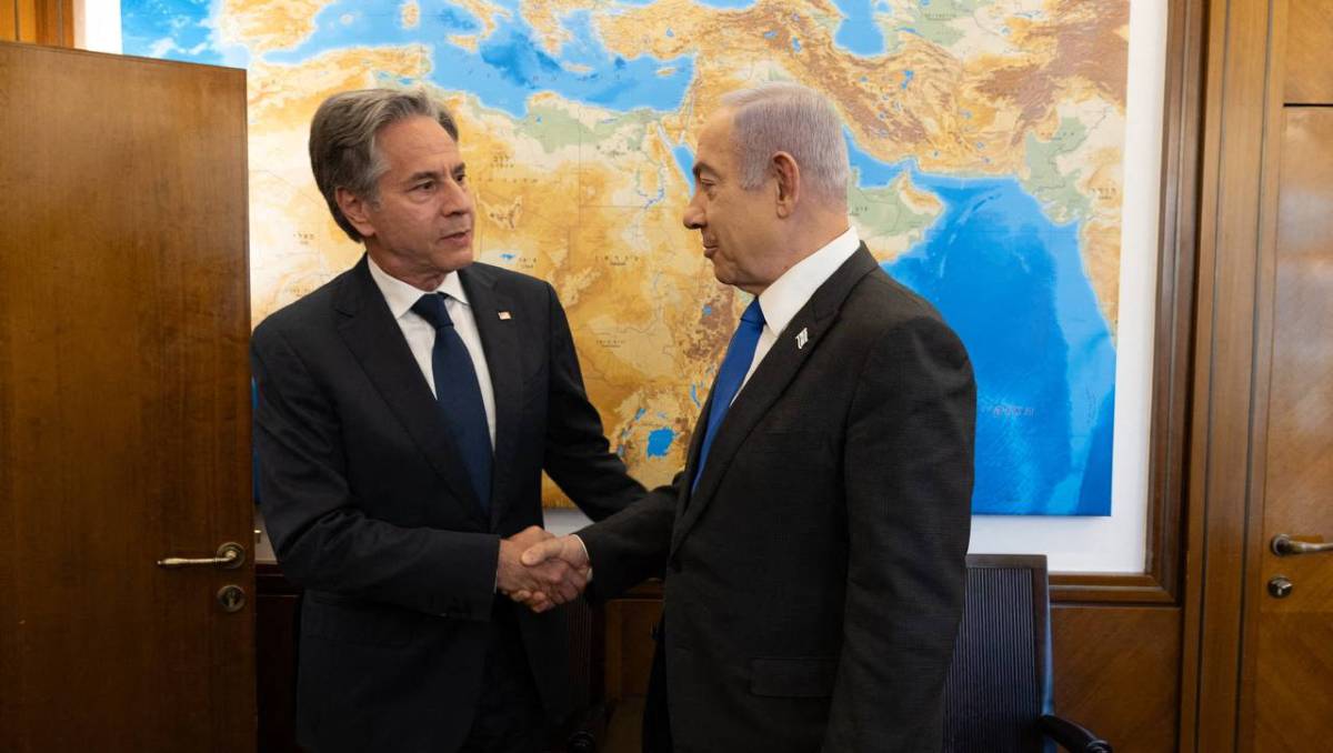 Antony Blinken visitó al primer ministro israelí Benjamín Netanyahu. | AFP