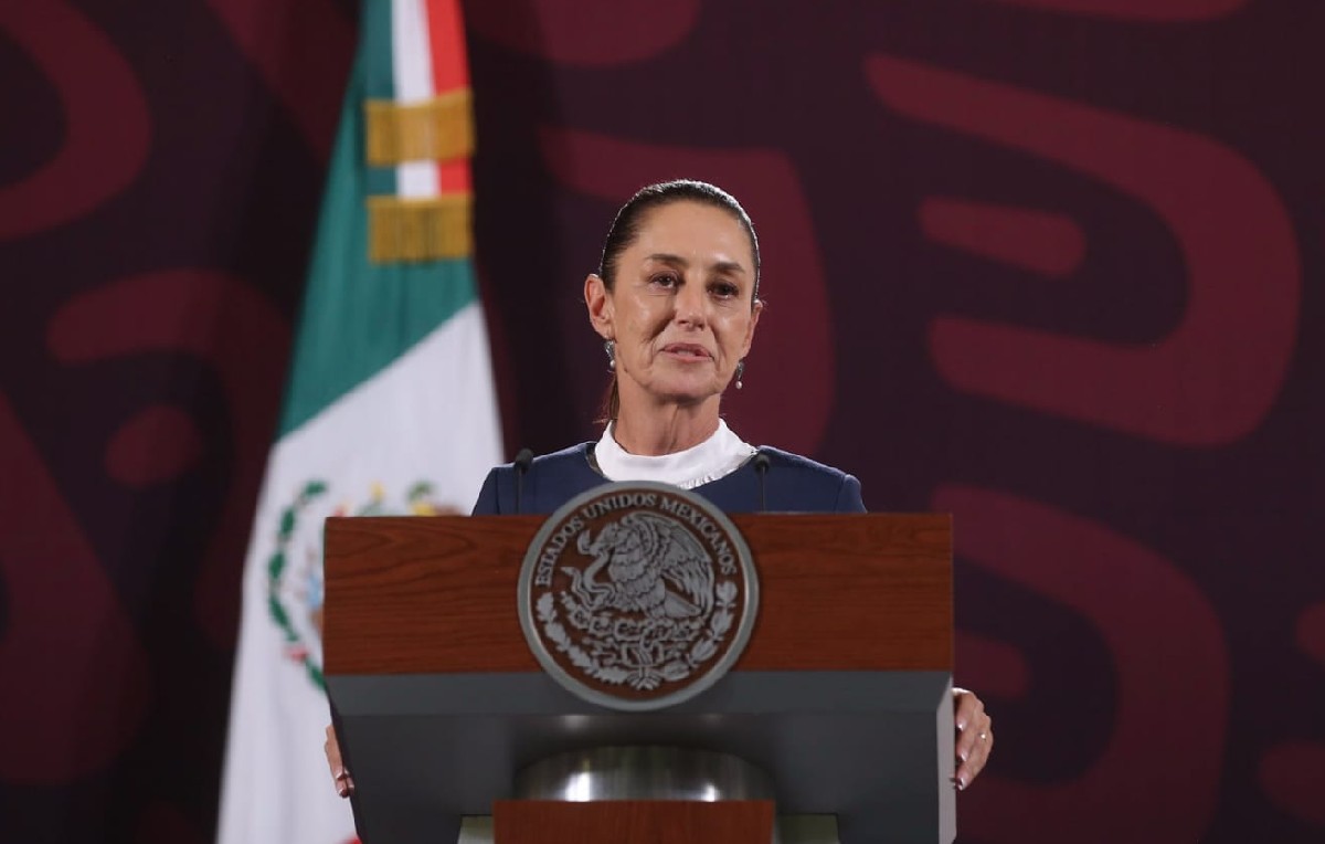 Claudia Sheinbaum desde Palacio nacional (Foto: Araceli López)