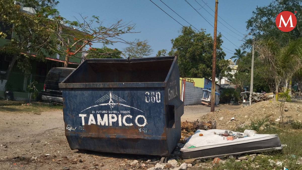 Contenedores de basura en Tampico. (Yazmín Sánchez)