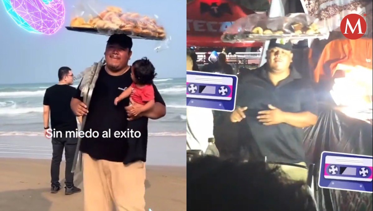 Panadero bailando con charola en la cabeza en playa Miramar quién es