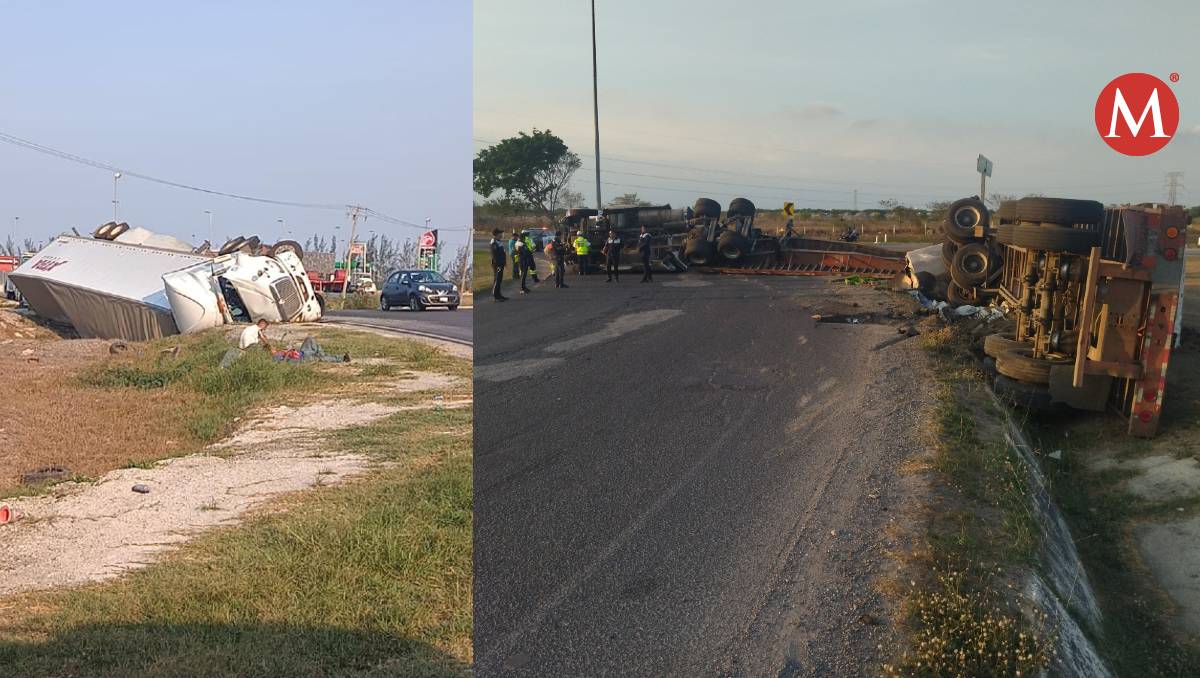 Volcaduras de tráileres en Altamira y Tampico. (Jaime Maya)