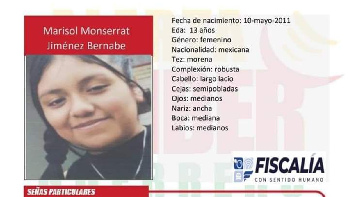 Se activaron fichas de búsqueda por Marisol Monserrat Jiménez Bernabé en Chilpancingo. | Alerta Amber Guerrero