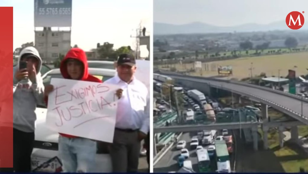 Bloqueo en autopista Peñón-Texcoco. Foto: (Especial)