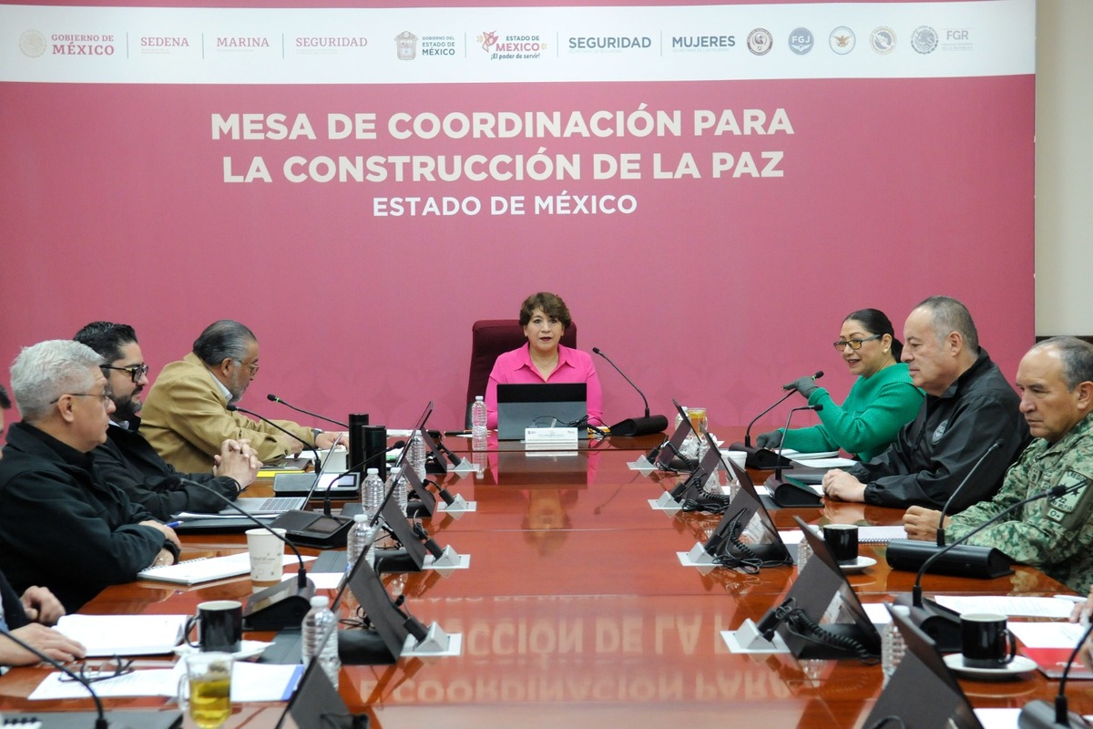 Delfina Gómez informa sobre disminución de homicidios. (Foto: Especial)