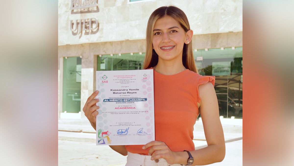 Kassandra Batarse, estudiante de Ingeniería Civil de FICA-UJED. (cortesía)