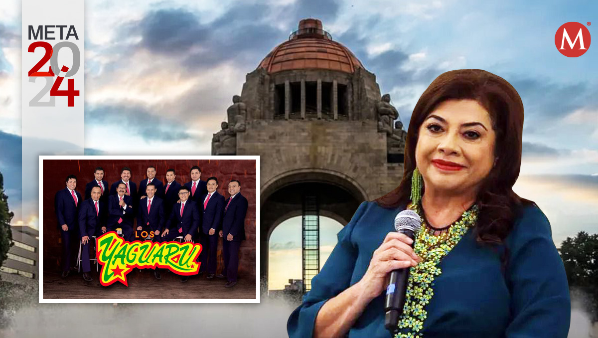 Baile de la victoria de la Cuarta Transformación" en el Monumento a la Revolución