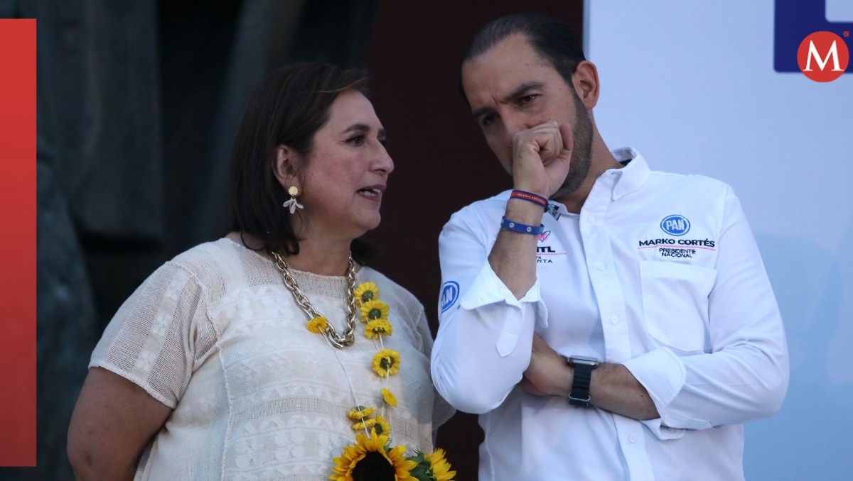 El dirigente del PAN, Marko Cortés, y la senadora con licencia, Xóchitl Gálvez, en un mitin. | Cuartoscuro