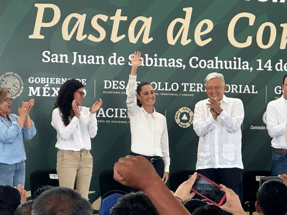 Claudia Sheinbaum y Andrés Manuel López Obrador en Coahuila.