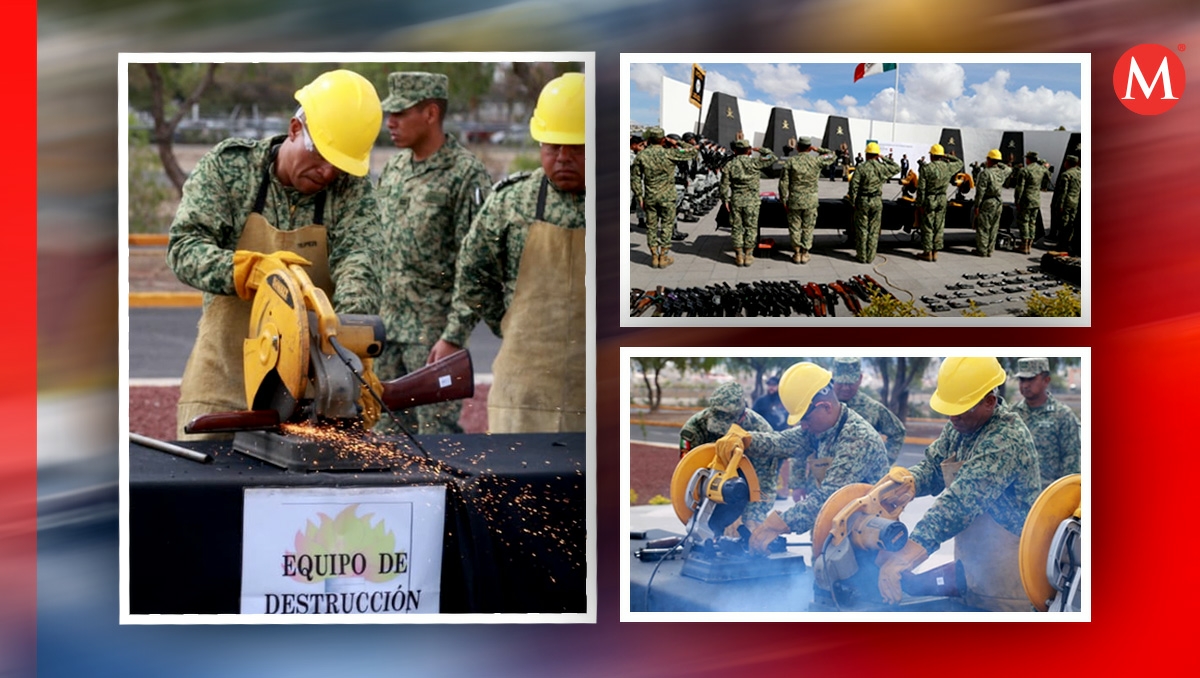 Destrucción de armamento asegurado en diferentes operativos. (Jorge Sánchez)