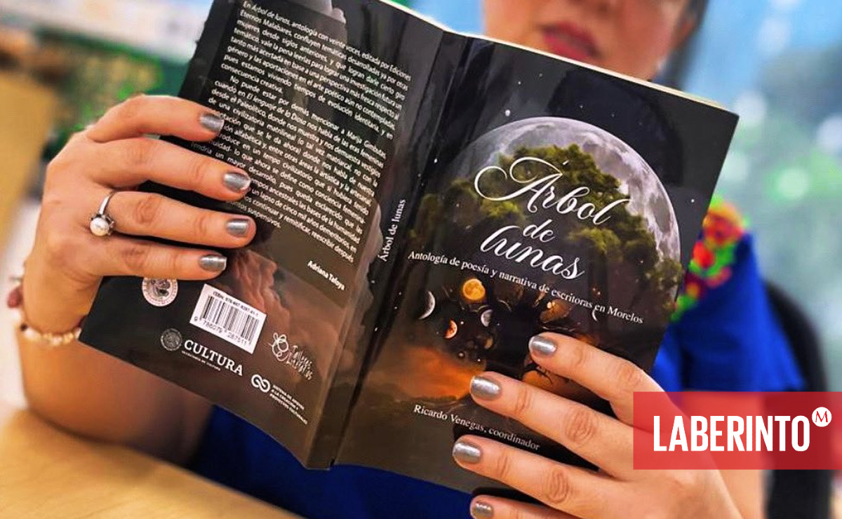 Ejemplar de la antología poética 'Árbol de lunas'. (Vía X-Diana Álvarez)