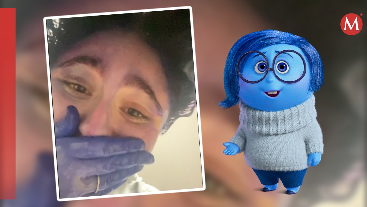 Joven se pinta el pelo de azul y usuarios le apodan 'Tristeza'