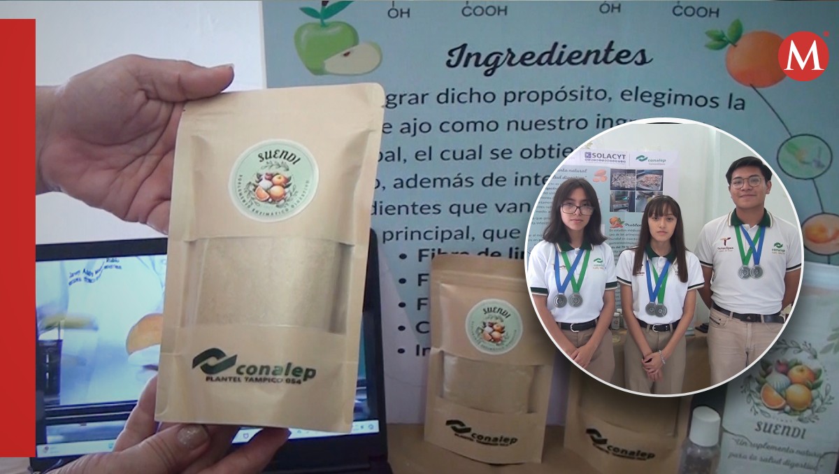Alumnos del Conalep Tampico crean suplemento para la salud digestiva. (Yazmín Sánchez)