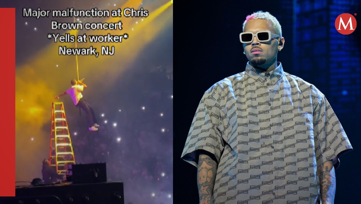 Chris Brown queda colgado en concierto