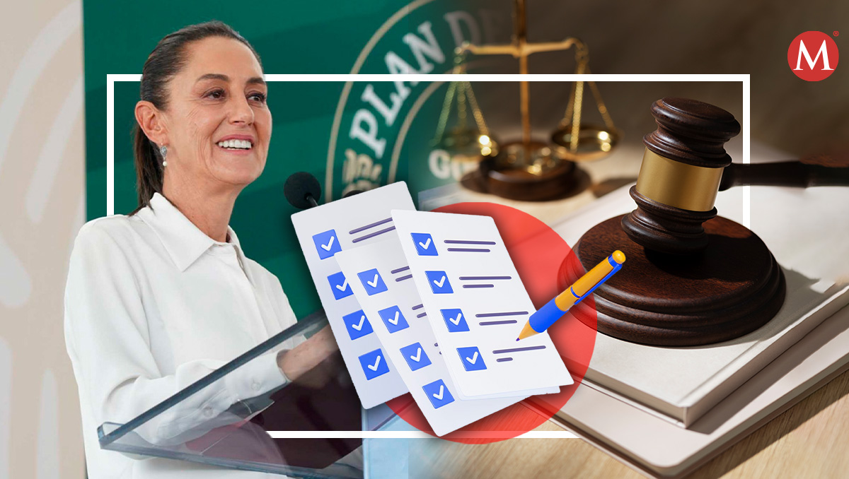 La virtual presidenta electa presentó los resultados de las encuestas sobre el Poder Judicial. | Diseño: Margarita Salmoran